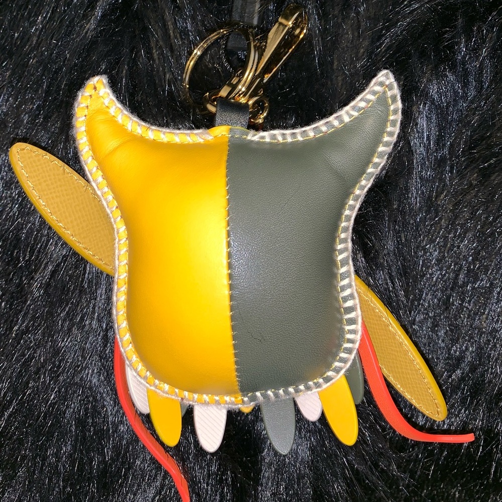 BURBERRY MULTICOLOR LEATHER OWL CHARM - Picture 2 of 4